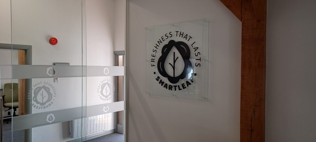Office glass logo signage